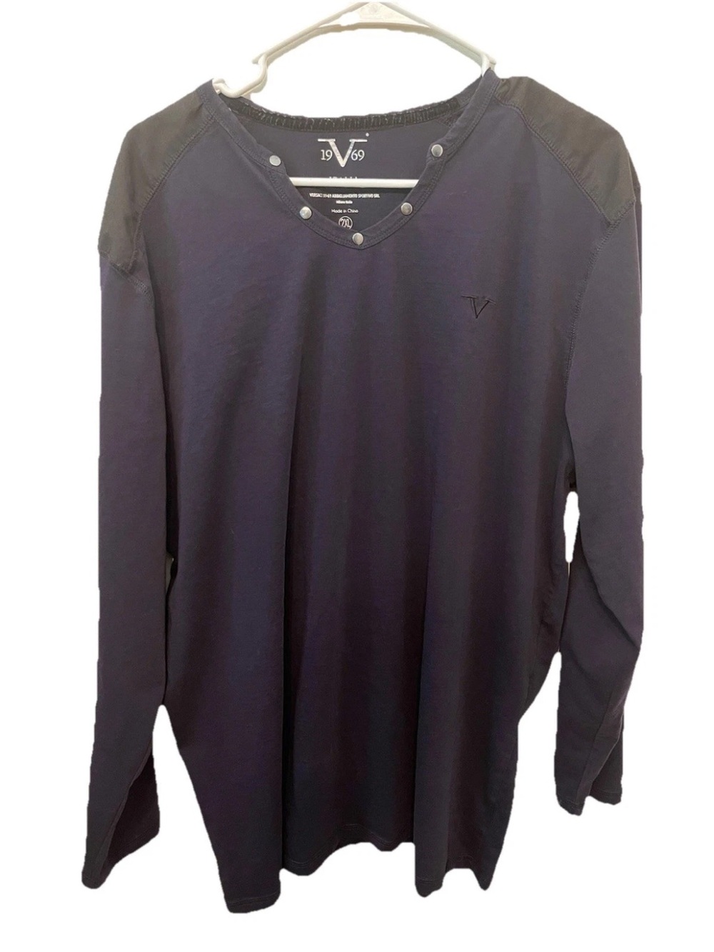 Versace 19V69 Abbigliamento Sportivo Navy Long Sleeve Shirt Size 2XL EUC Men’s